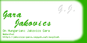 gara jakovics business card
